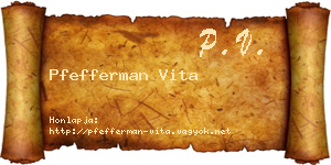 Pfefferman Vita névjegykártya
